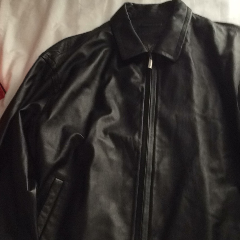 Mens Wilson’s Leather Black Leather Jacket Size XL